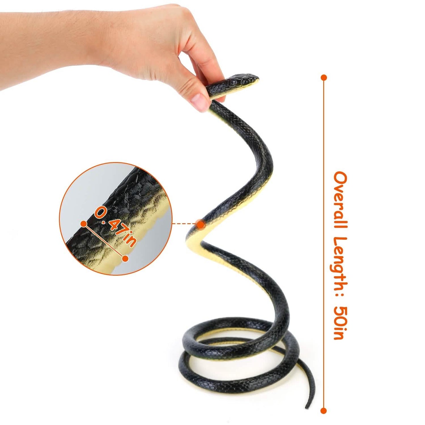 2-Piece: 50" Long Realistic Rubber Snakes DailySale