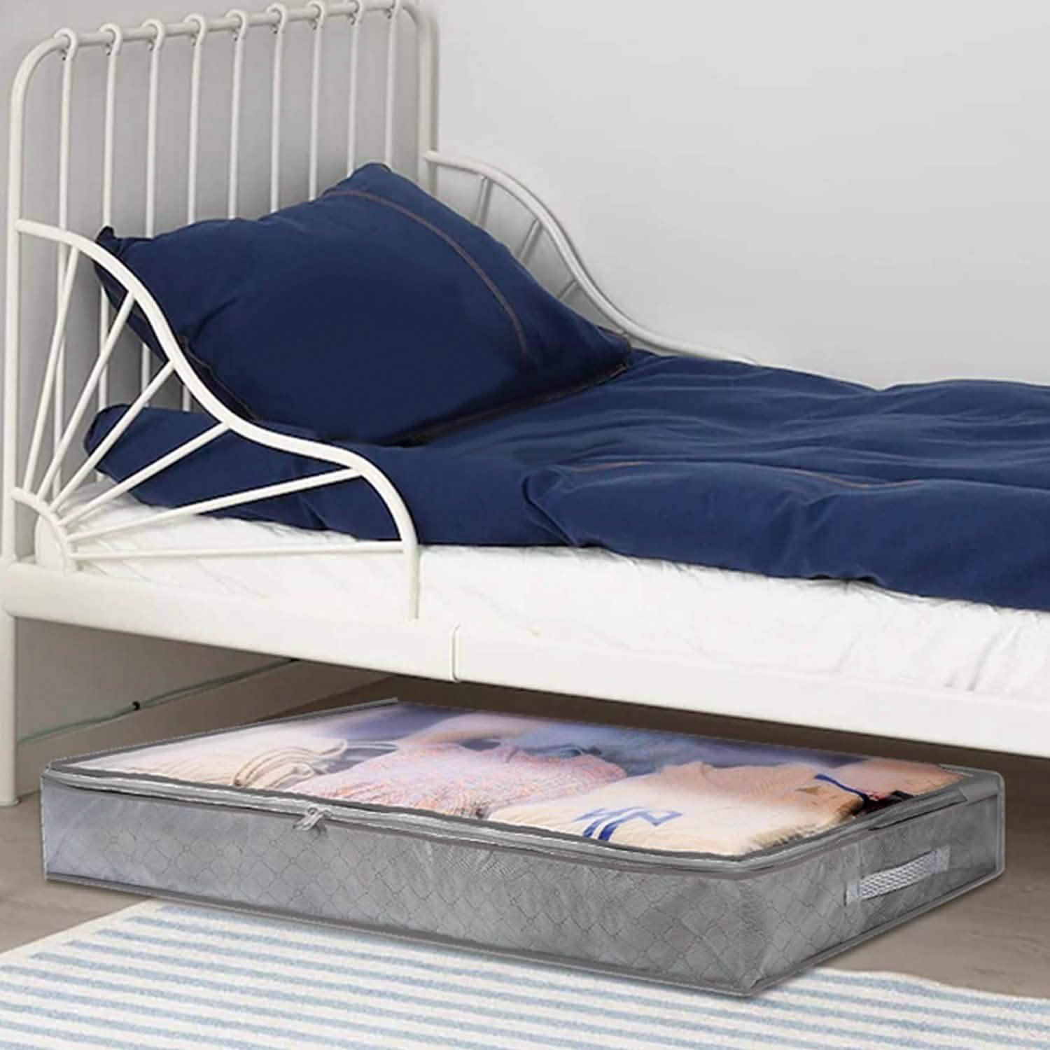 2-Piece: 70L Foldable Underbed Clothes Moisture Proof Zipped Organizer DailySale