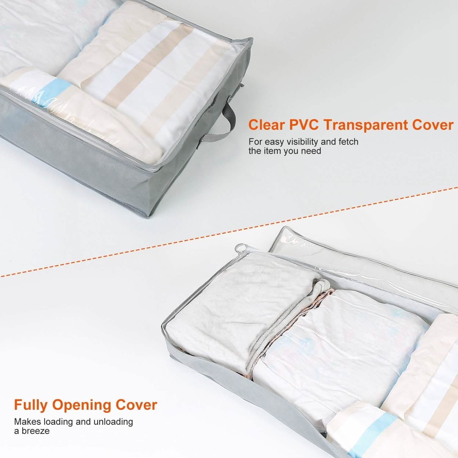 2-Piece: 70L Foldable Underbed Clothes Moisture Proof Zipped Organizer DailySale