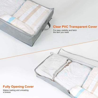 2-Piece: 70L Foldable Underbed Clothes Moisture Proof Zipped Organizer DailySale