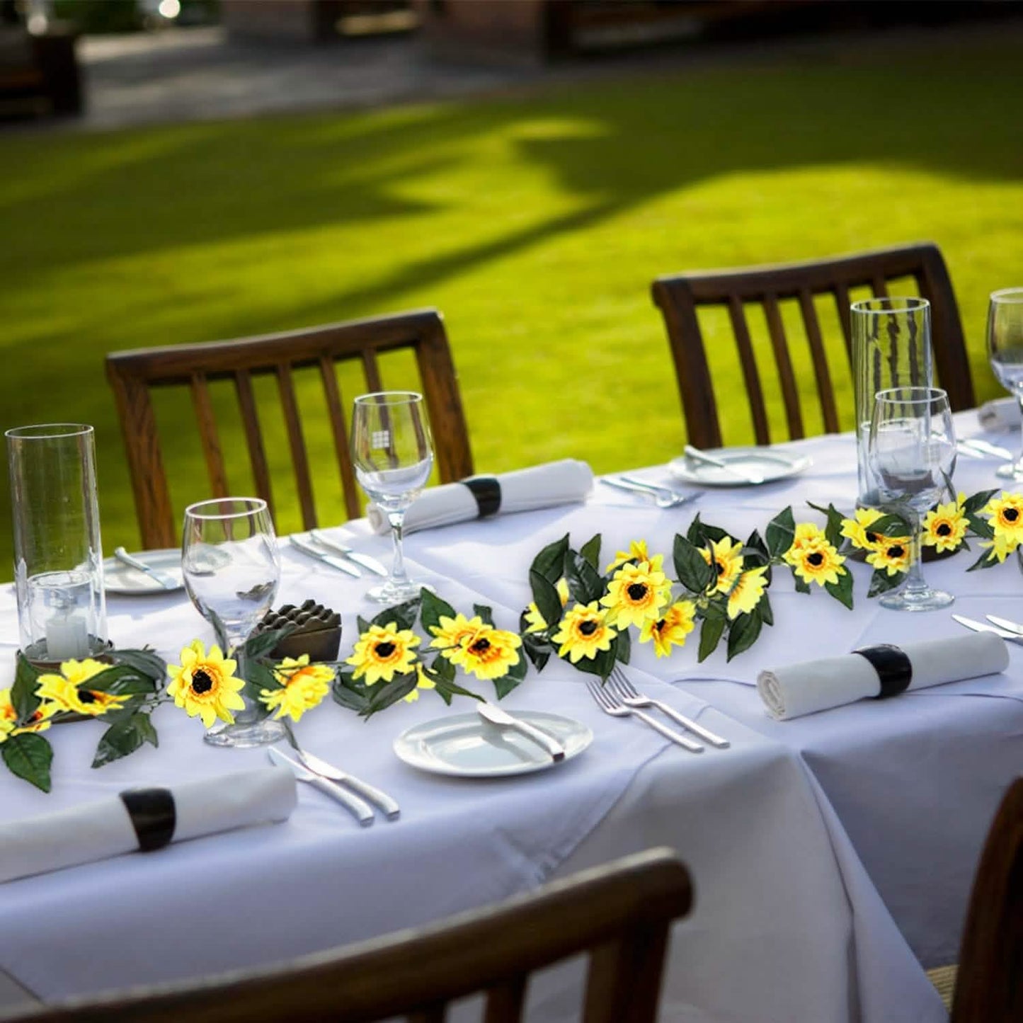 2-Piece: 7.2ft Artificial Silk Sunflower Vines DailySale