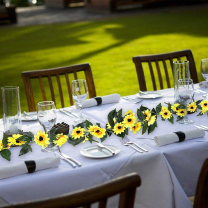 2-Piece: 7.2ft Artificial Silk Sunflower Vines DailySale