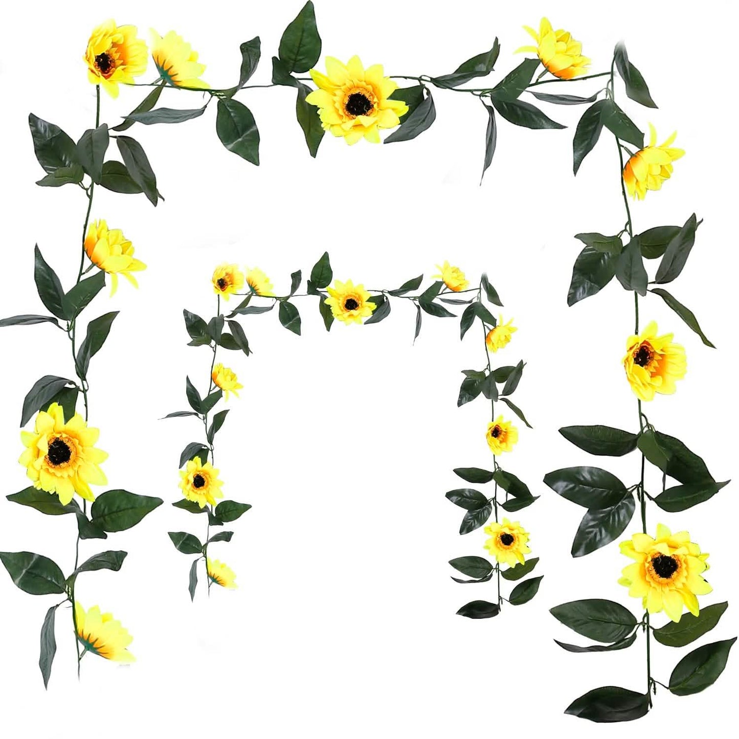 2-Piece: 7.2ft Artificial Silk Sunflower Vines DailySale