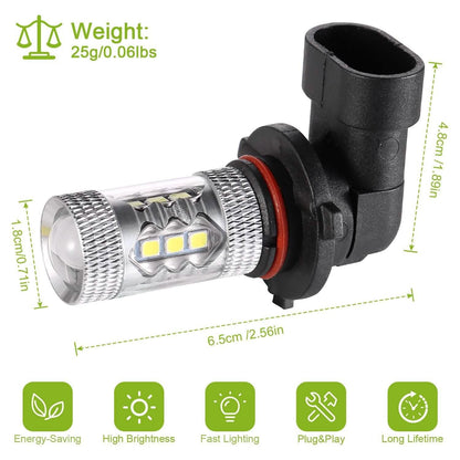 2-Piece: 980LM 80W 9006 HB4 LED Fog DRL Light Bulb DailySale