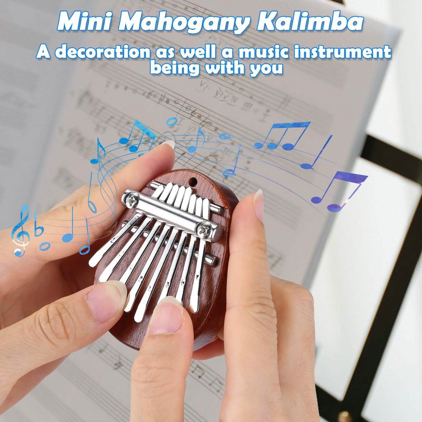 2-Piece: Acrylic Kalimba Mahogany Finger Thumb Piano DailySale