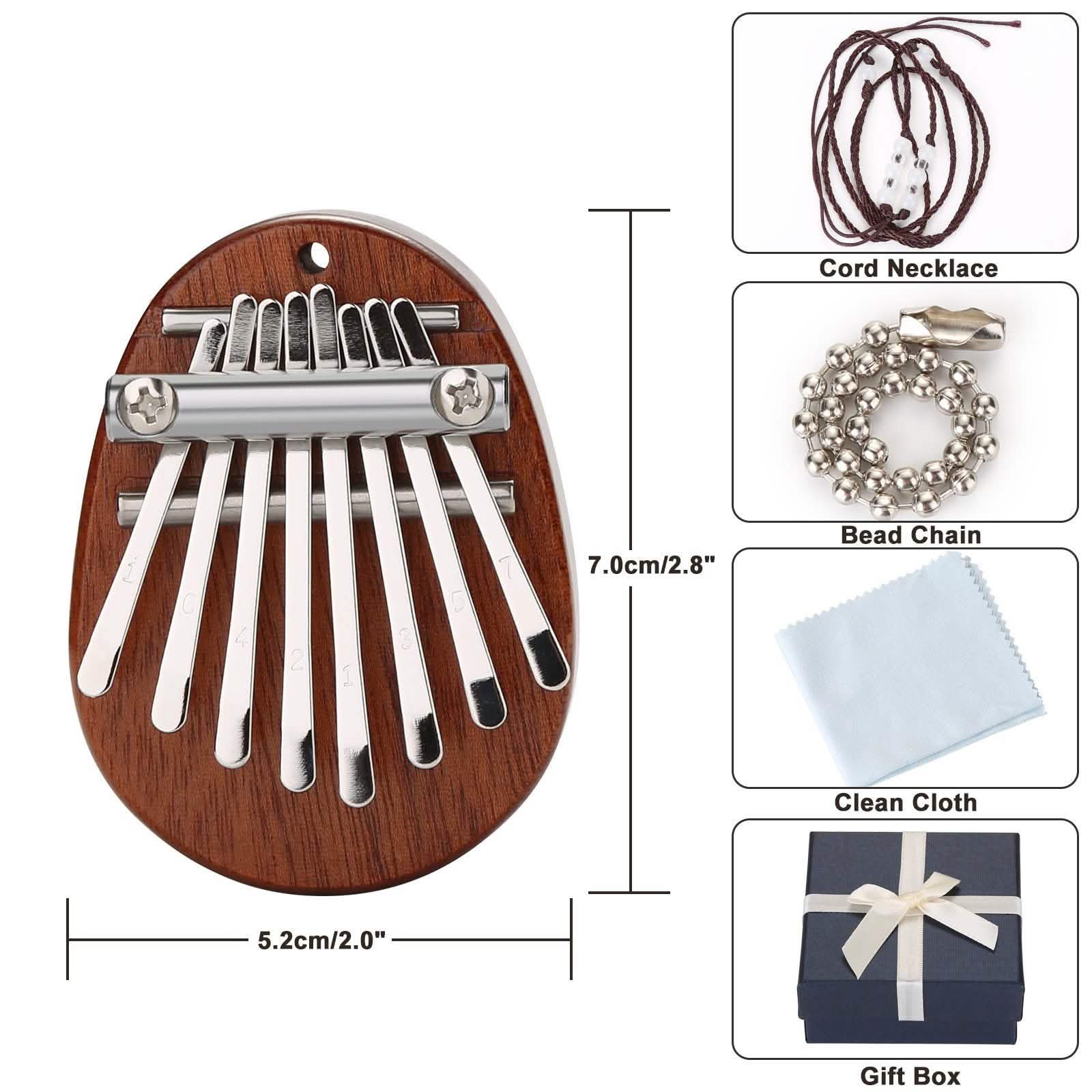 2-Piece: Acrylic Kalimba Mahogany Finger Thumb Piano DailySale