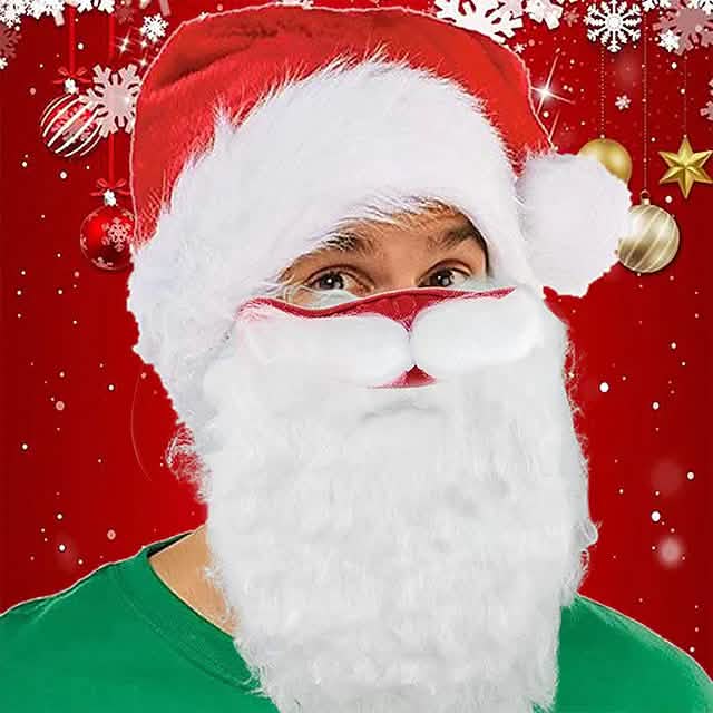 2-Piece: Adult Funny Cosplay Santa Claus Mask Face DailySale