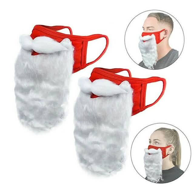 2-Piece: Adult Funny Cosplay Santa Claus Mask Face DailySale