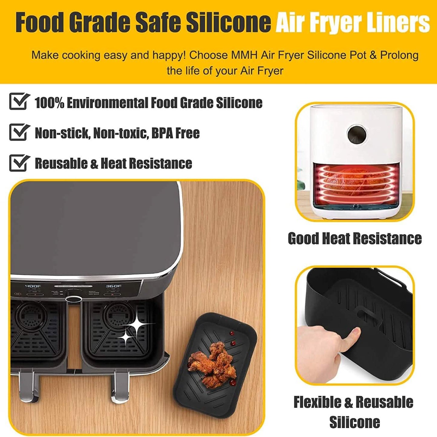2-Piece: Air Fryer Silicone Pot DailySale