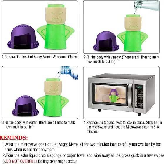 2-Piece: Angry Mama Microwave Steam Cleaner DailySale