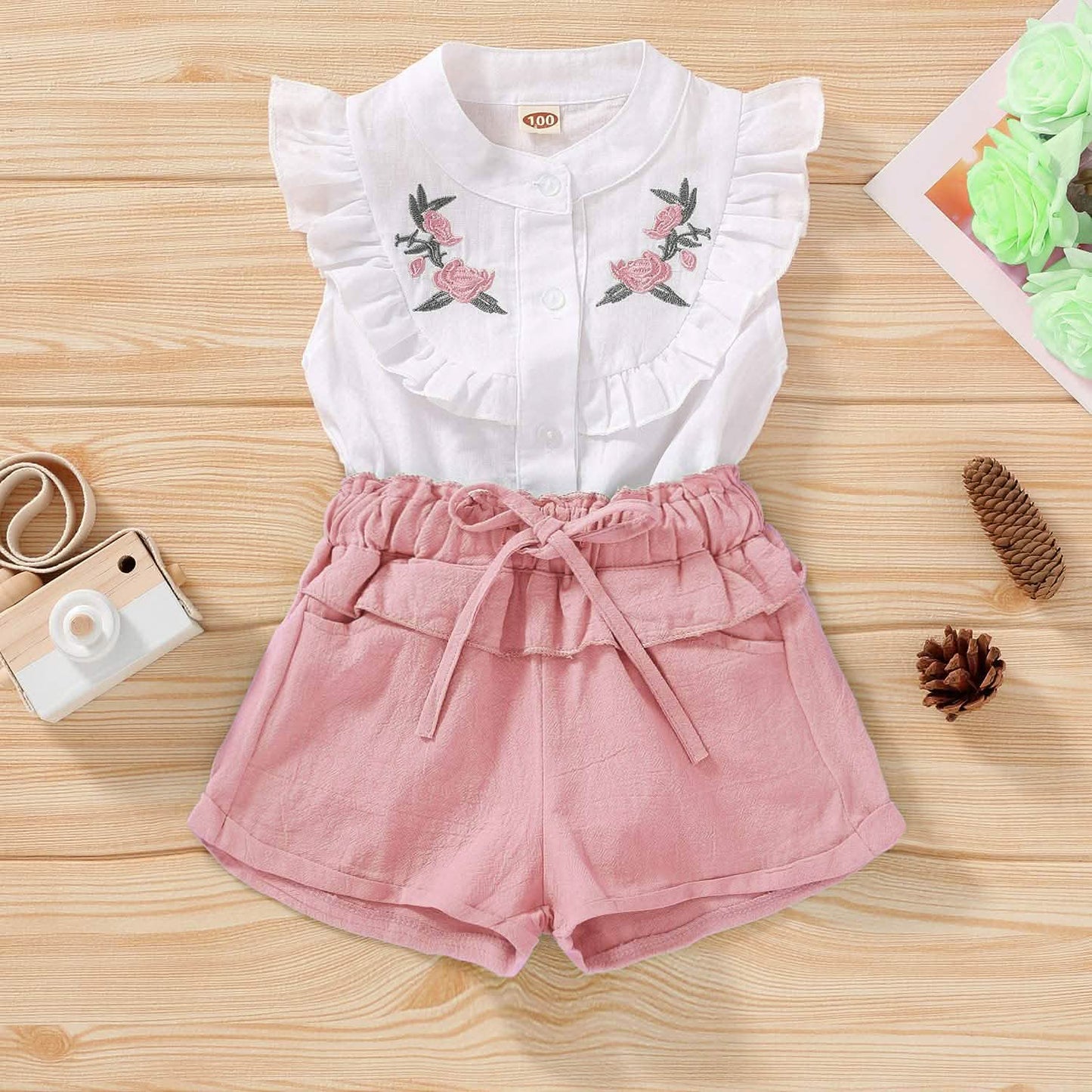 2-Piece: Baby Girls Outfits Clothes T-Shirt Vest Tops + Shorts Pants DailySale