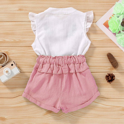 2-Piece: Baby Girls Outfits Clothes T-Shirt Vest Tops + Shorts Pants DailySale