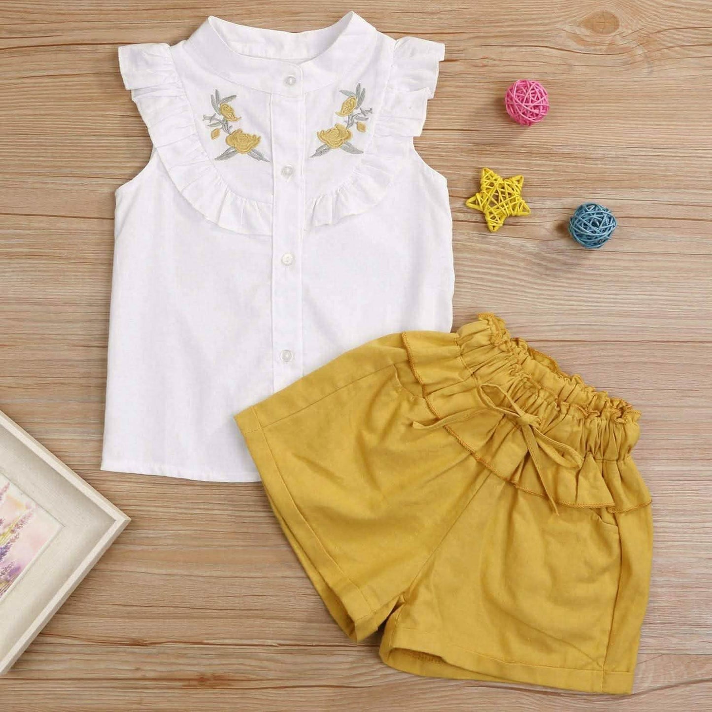 2-Piece: Baby Girls Outfits Clothes T-Shirt Vest Tops + Shorts Pants DailySale