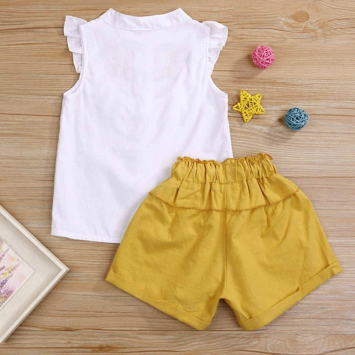 2-Piece: Baby Girls Outfits Clothes T-Shirt Vest Tops + Shorts Pants DailySale