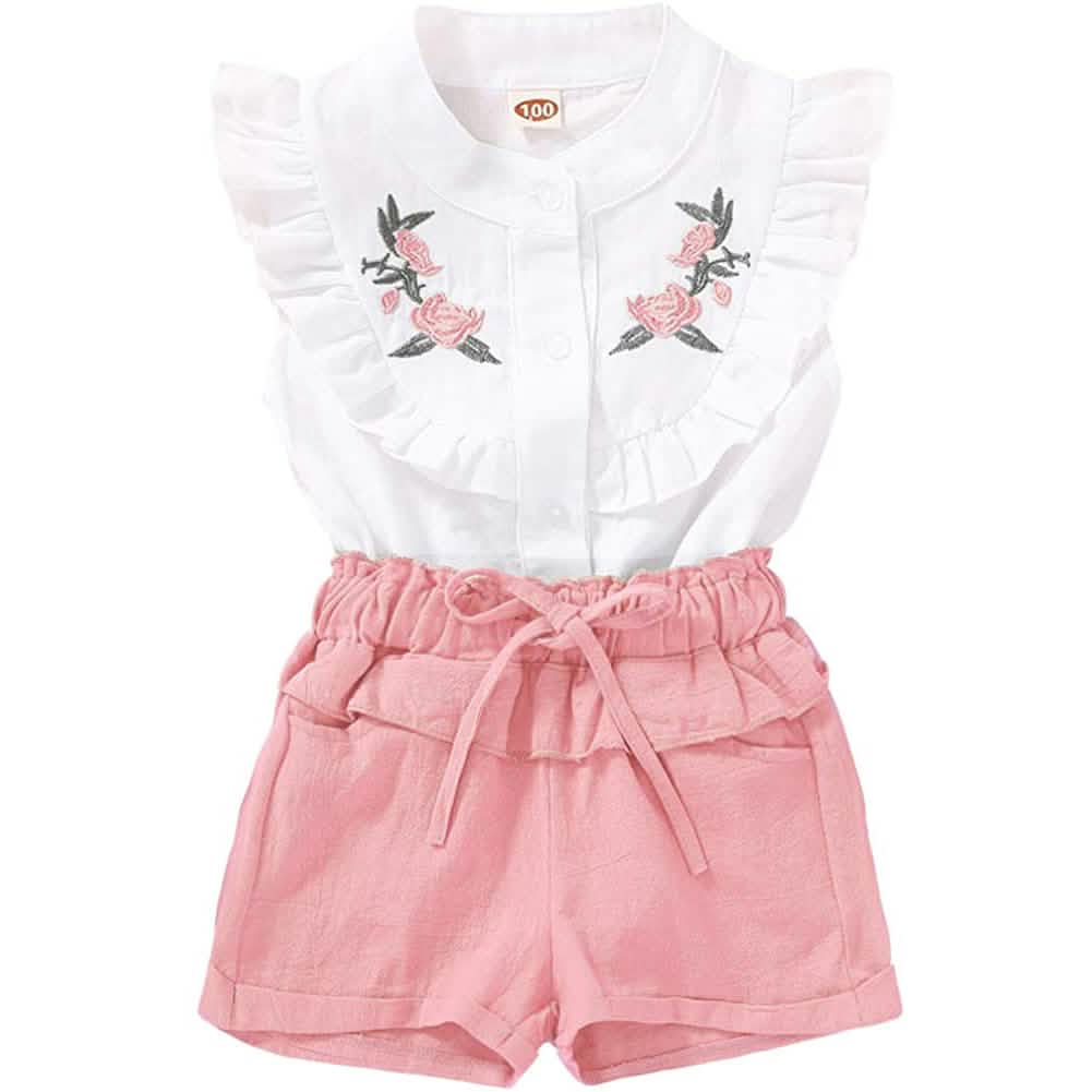 2-Piece: Baby Girls Outfits Clothes T-Shirt Vest Tops + Shorts Pants DailySale