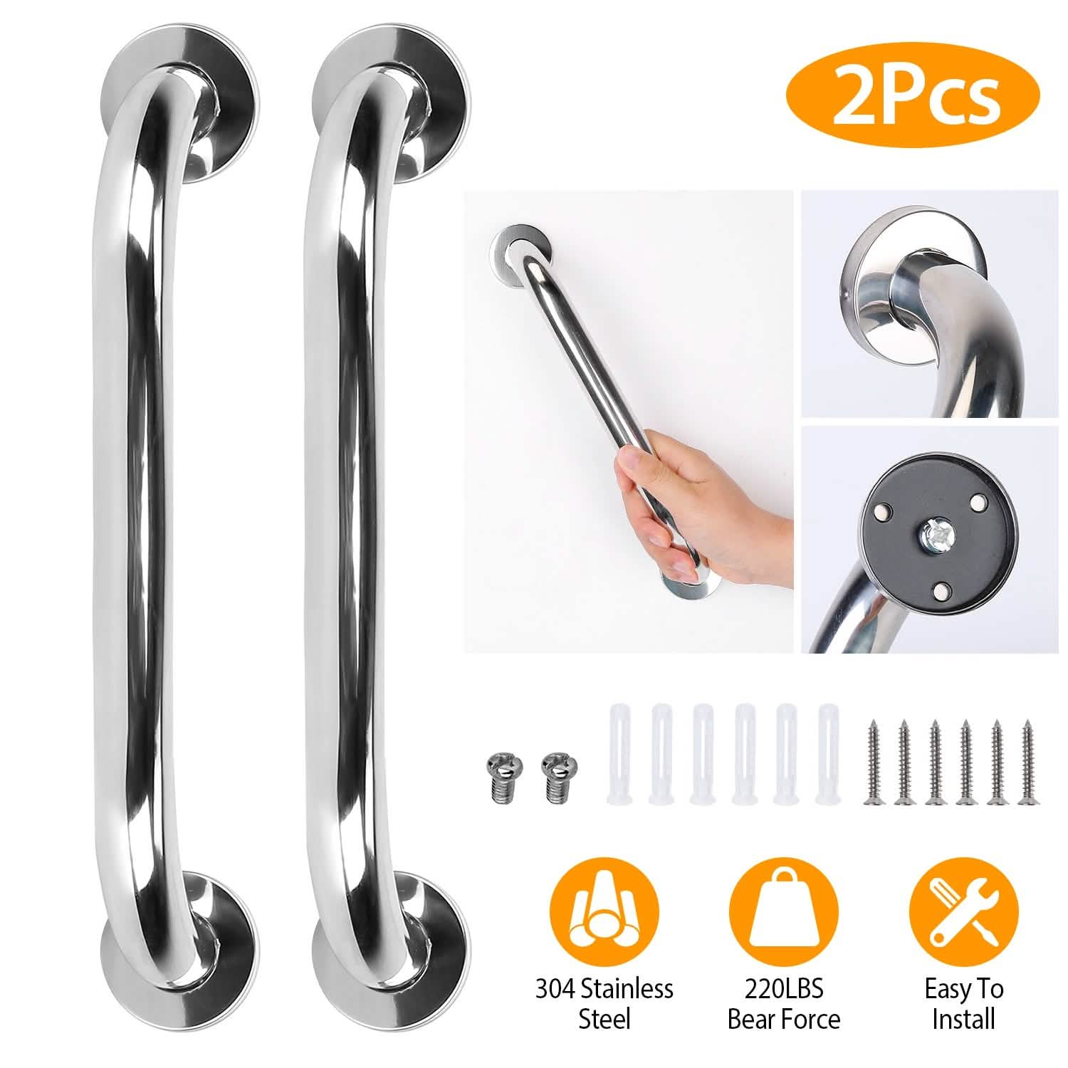 2-Piece: Bath Grab Bar DailySale