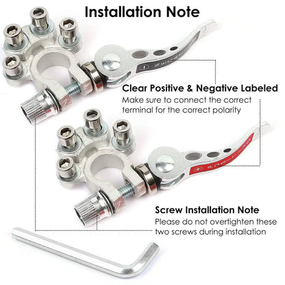 2-Piece: Battery Terminal Connector Quick Release Disconnect Car Battery DailySale