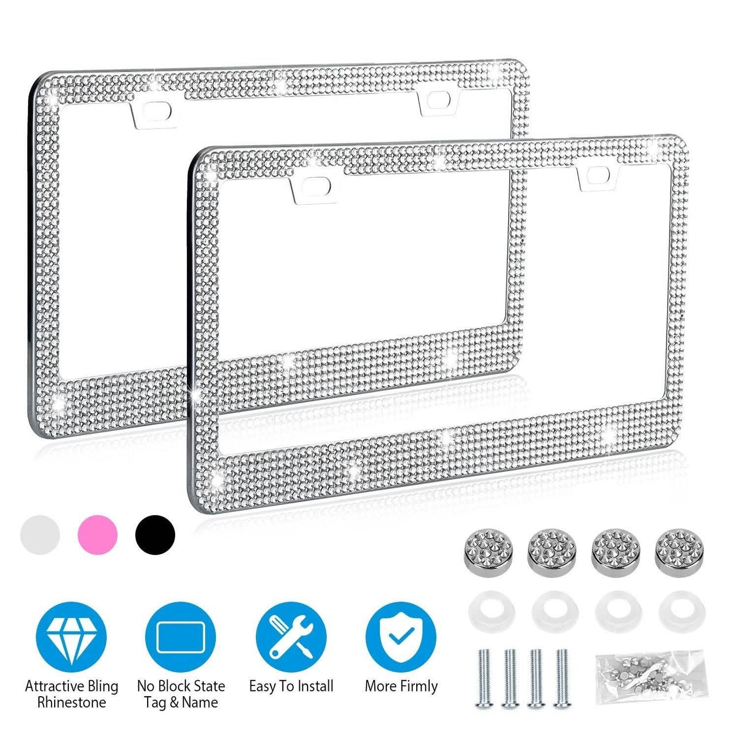 2-Piece: Bling License Plate Frames DailySale