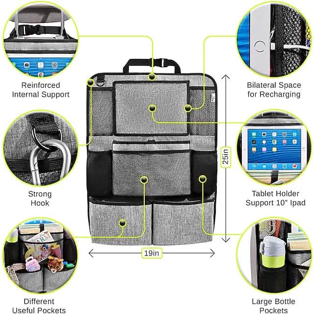 2-Piece: Car Rear Seat Organizer Storage Bag DailySale