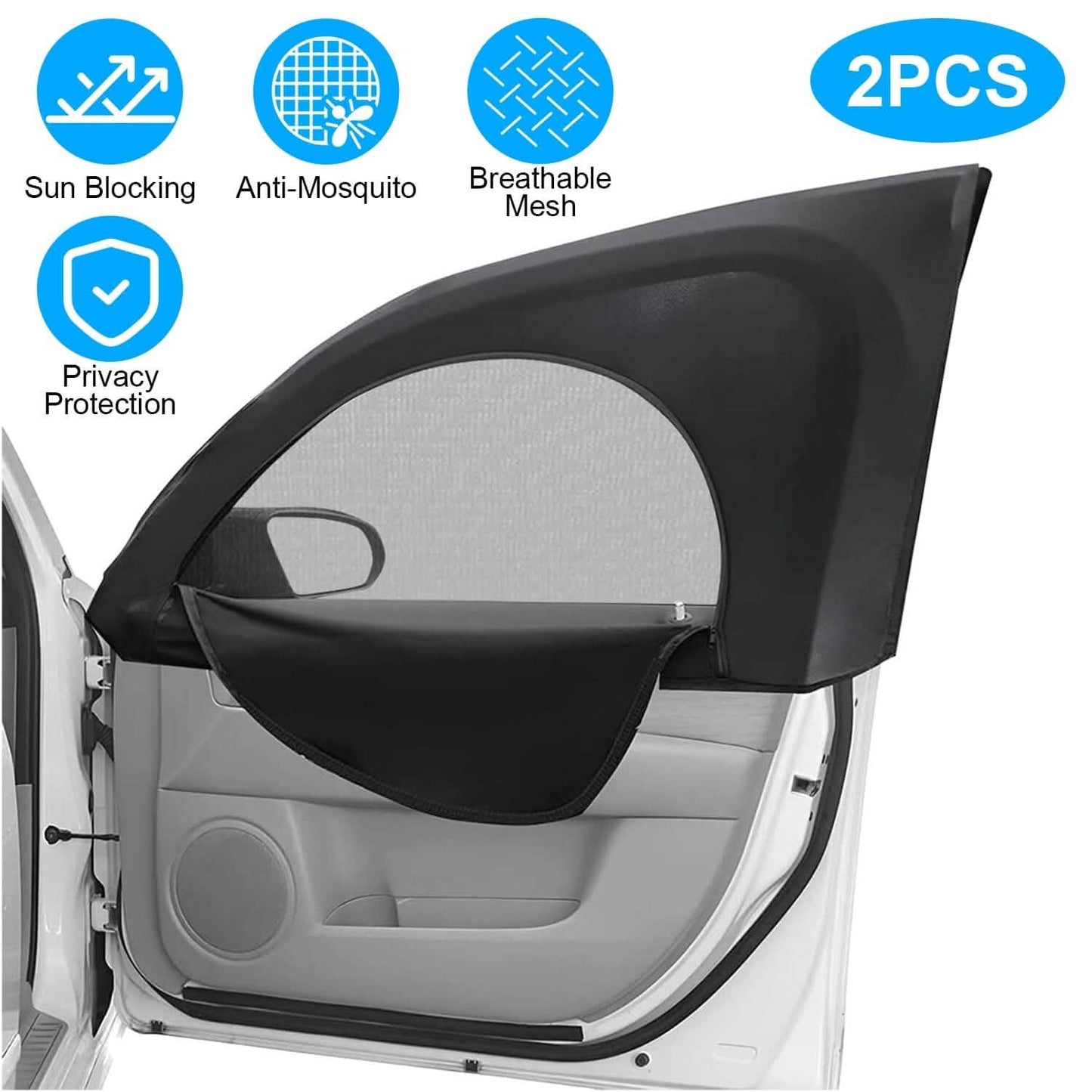2-Piece: Car Side Window Screen Mesh Cover DailySale