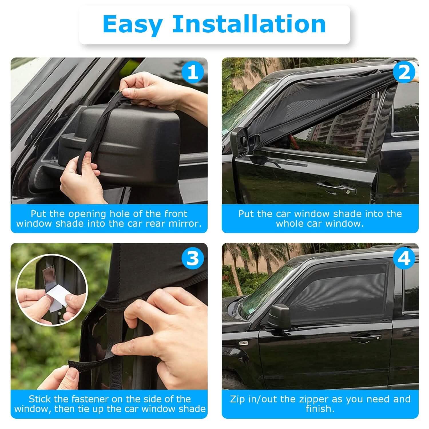 2-Piece: Car Side Window Screen Mesh Cover DailySale