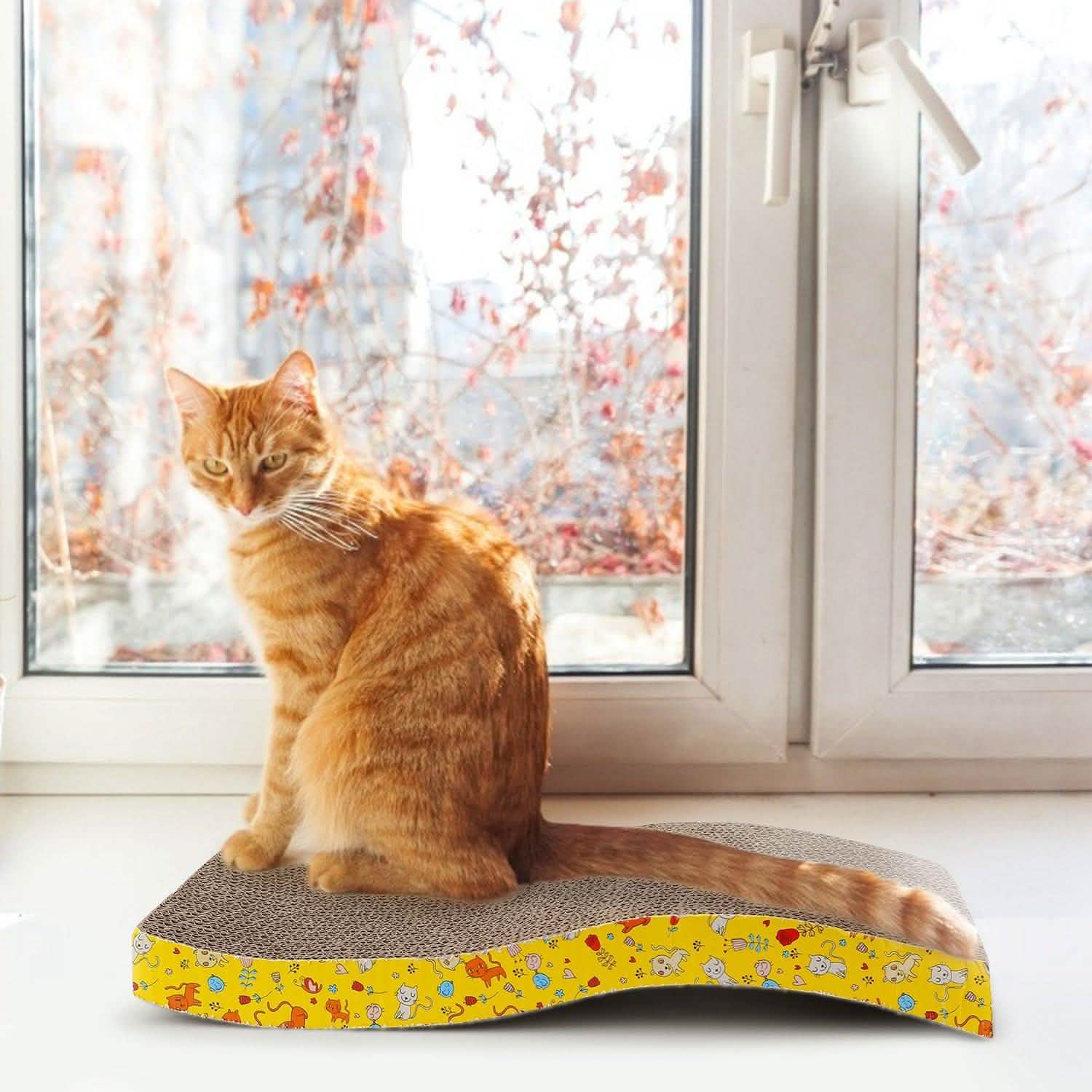 2-Piece: Cardboard S-shaped Curve Cat Scratching Pad DailySale