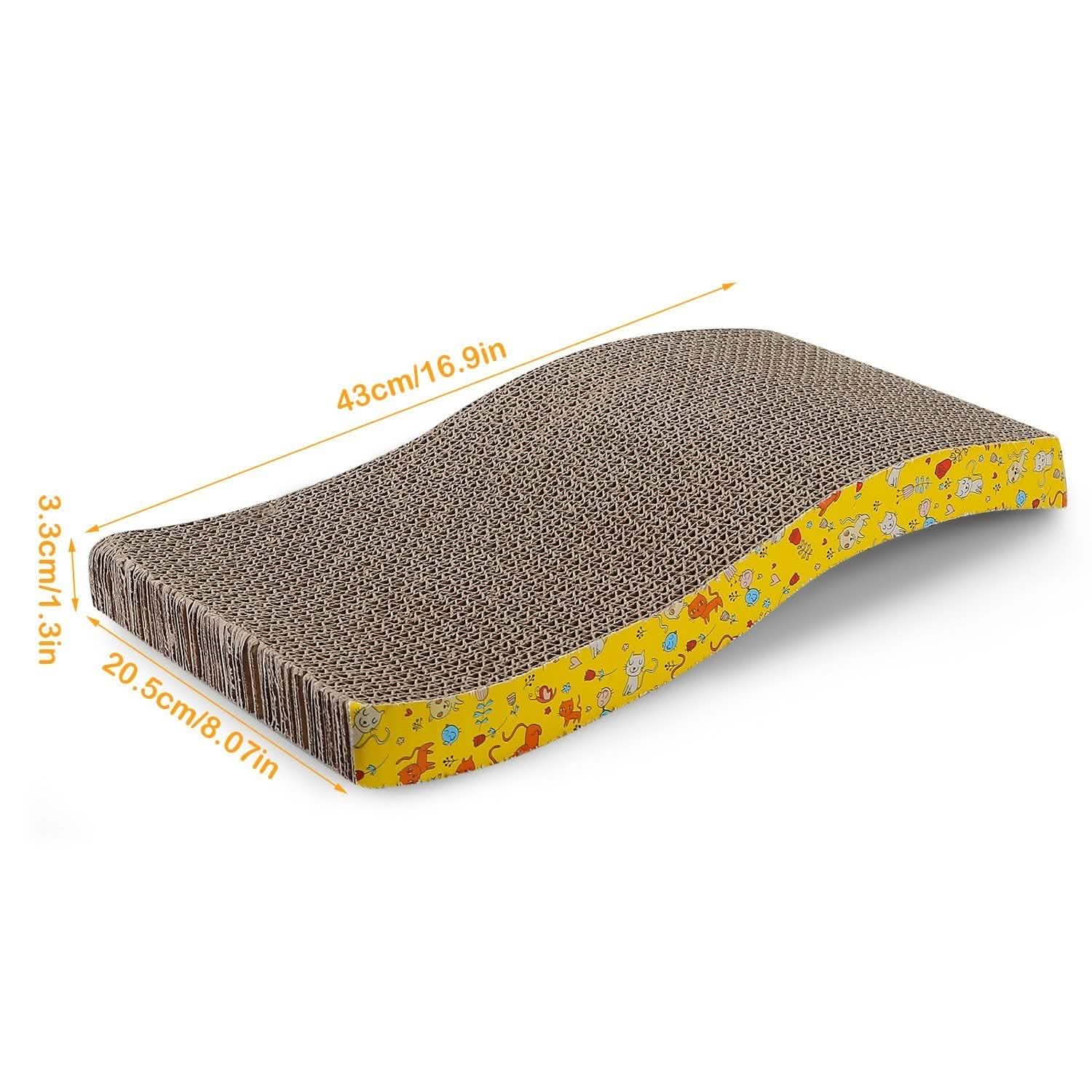 2-Piece: Cardboard S-shaped Curve Cat Scratching Pad DailySale