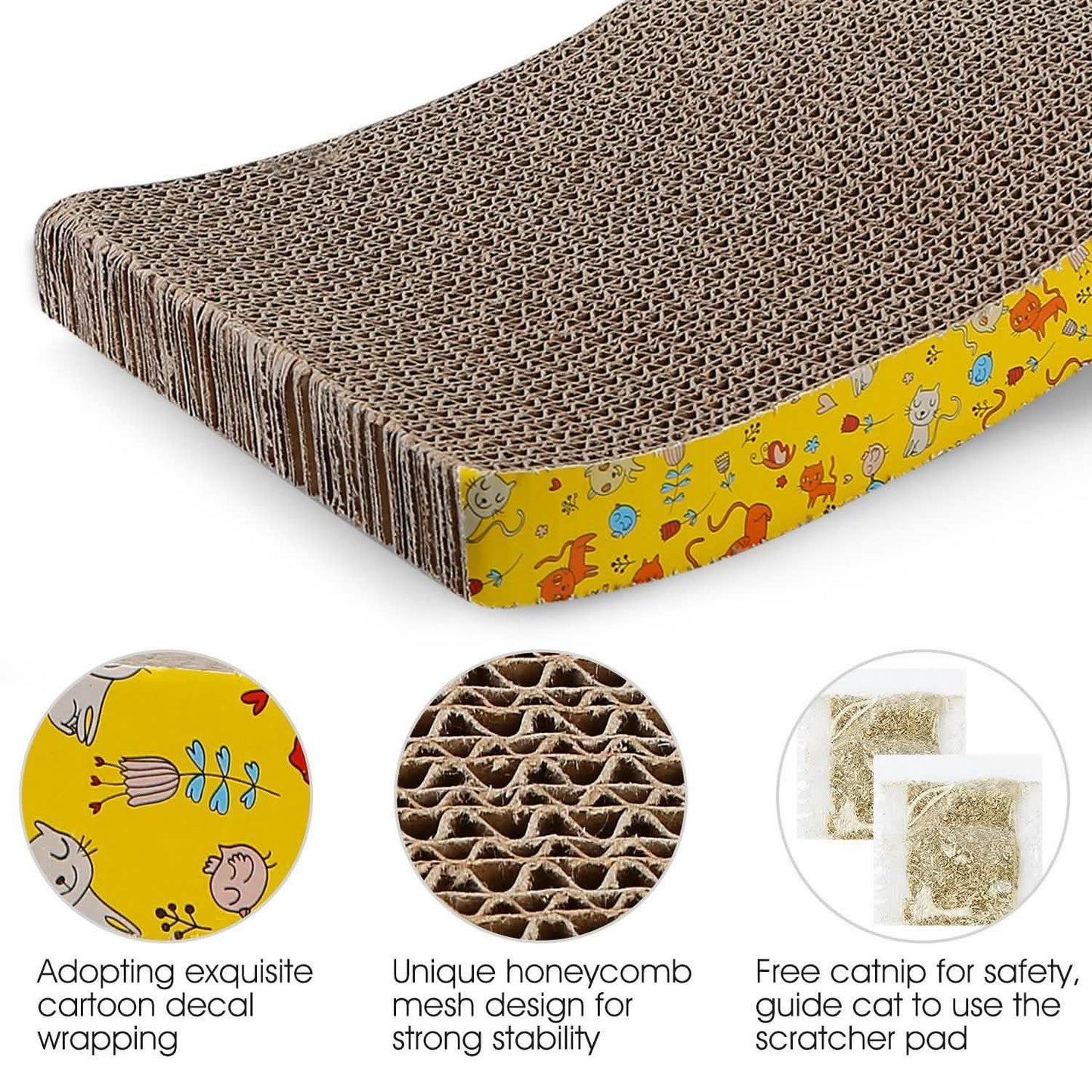 2-Piece: Cardboard S-shaped Curve Cat Scratching Pad DailySale