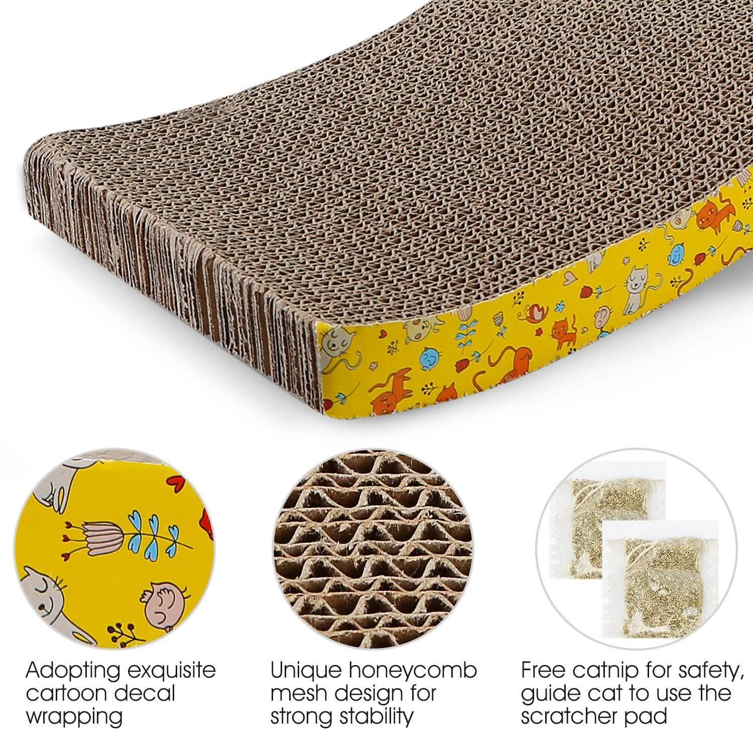 2-Piece: Cardboard S-shaped Curve Cat Scratching Pad DailySale