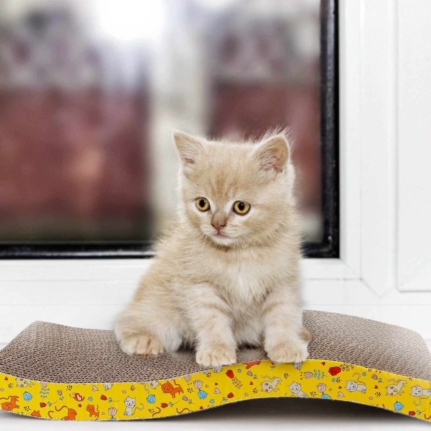 2-Piece: Cardboard S-shaped Curve Cat Scratching Pad DailySale