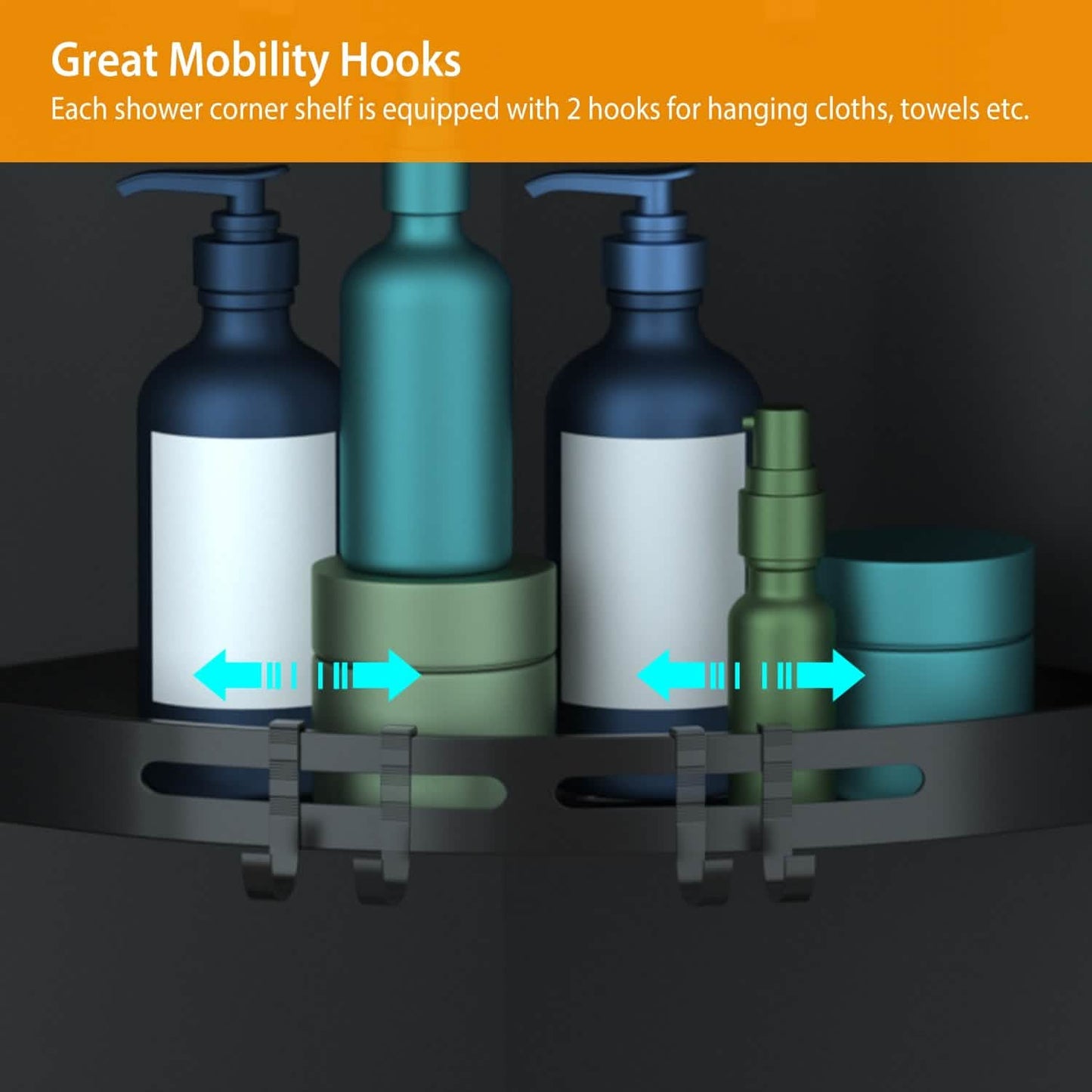 2-Piece: Corner Shower Caddy Shelf DailySale