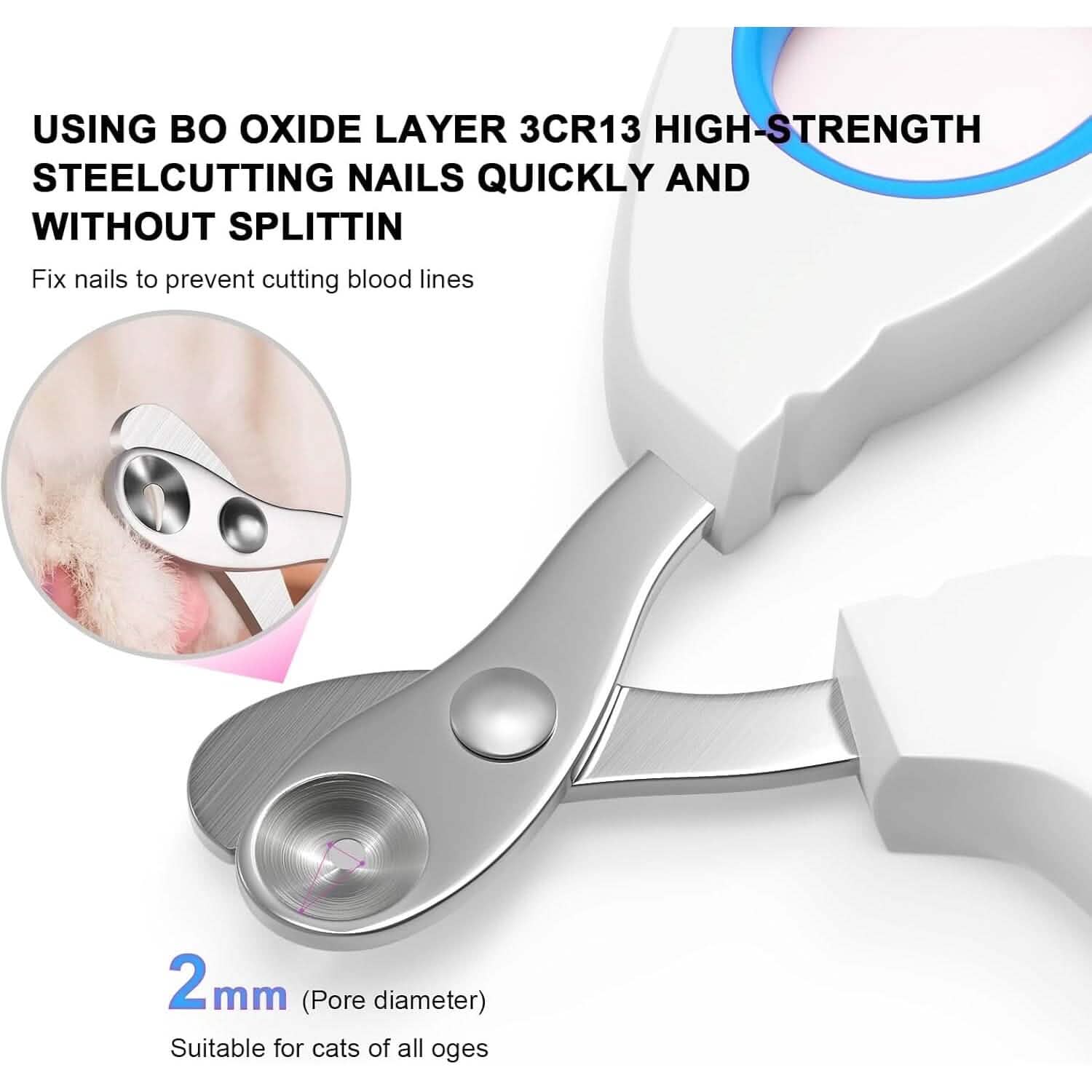 2-Piece: Easy-Grip Stainless Steel Cat Nail Clippers DailySale
