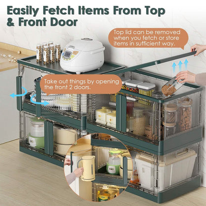 2-Piece: Foldable Stackable Storage Bins with Lid DailySale