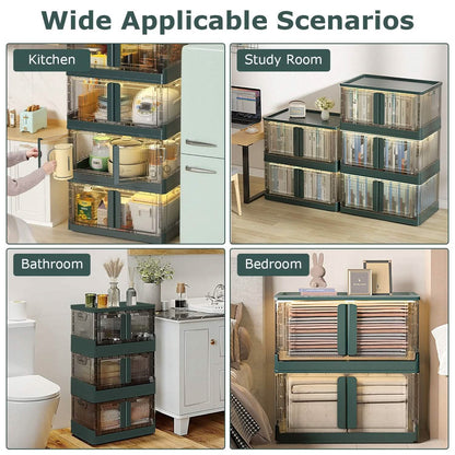 2-Piece: Foldable Stackable Storage Bins with Lid DailySale