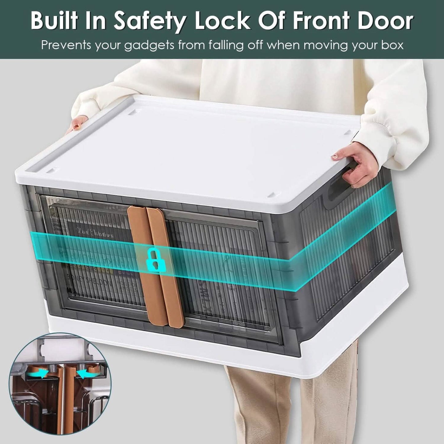 2-Piece: Foldable Stackable Storage Bins with Lid DailySale