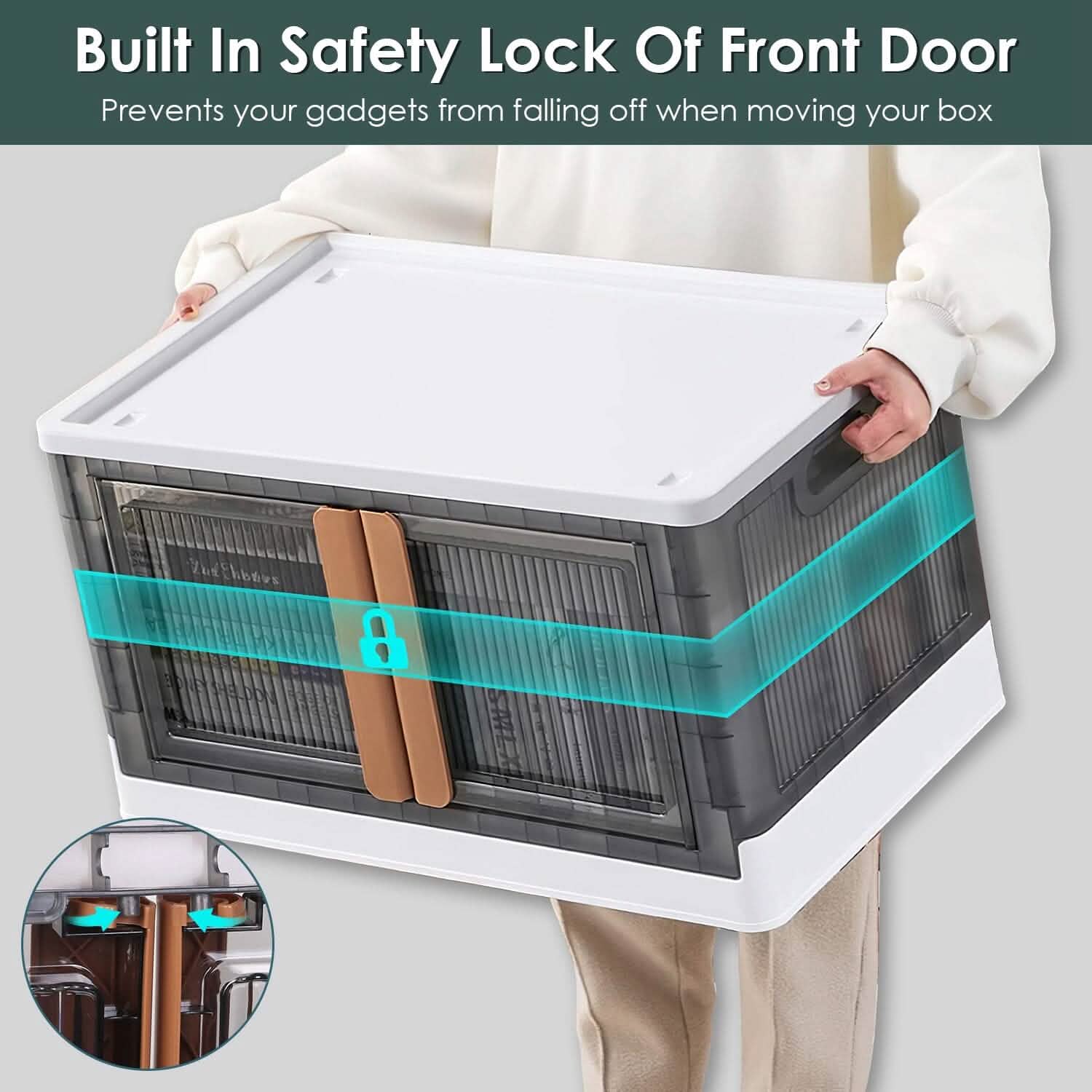 2-Piece: Foldable Stackable Storage Bins with Lid DailySale