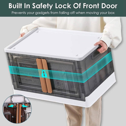 2-Piece: Foldable Stackable Storage Bins with Lid DailySale