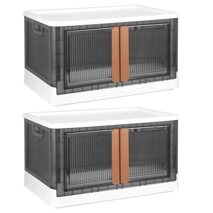 2-Piece: Foldable Stackable Storage Bins with Lid DailySale