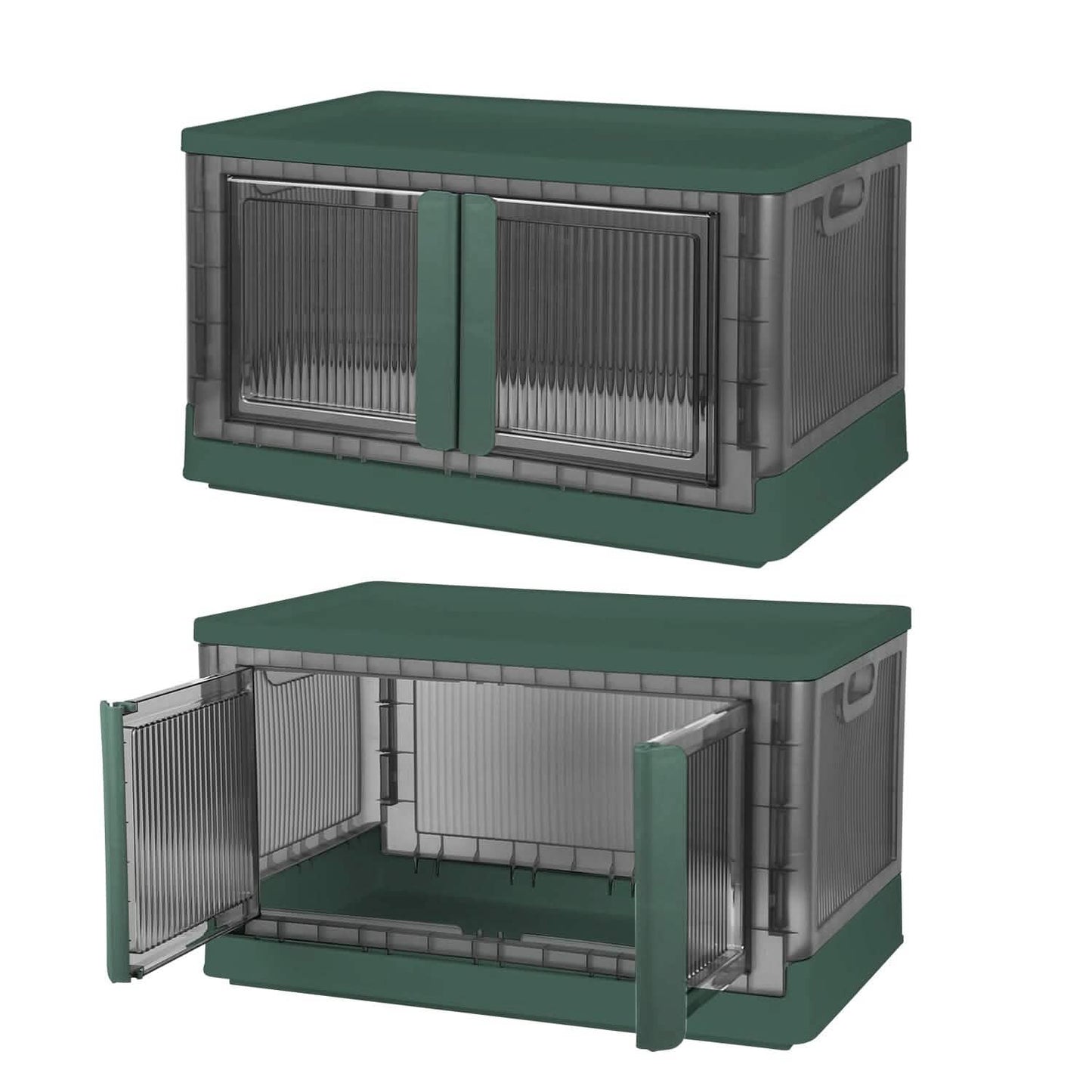 2-Piece: Foldable Stackable Storage Bins with Lid DailySale