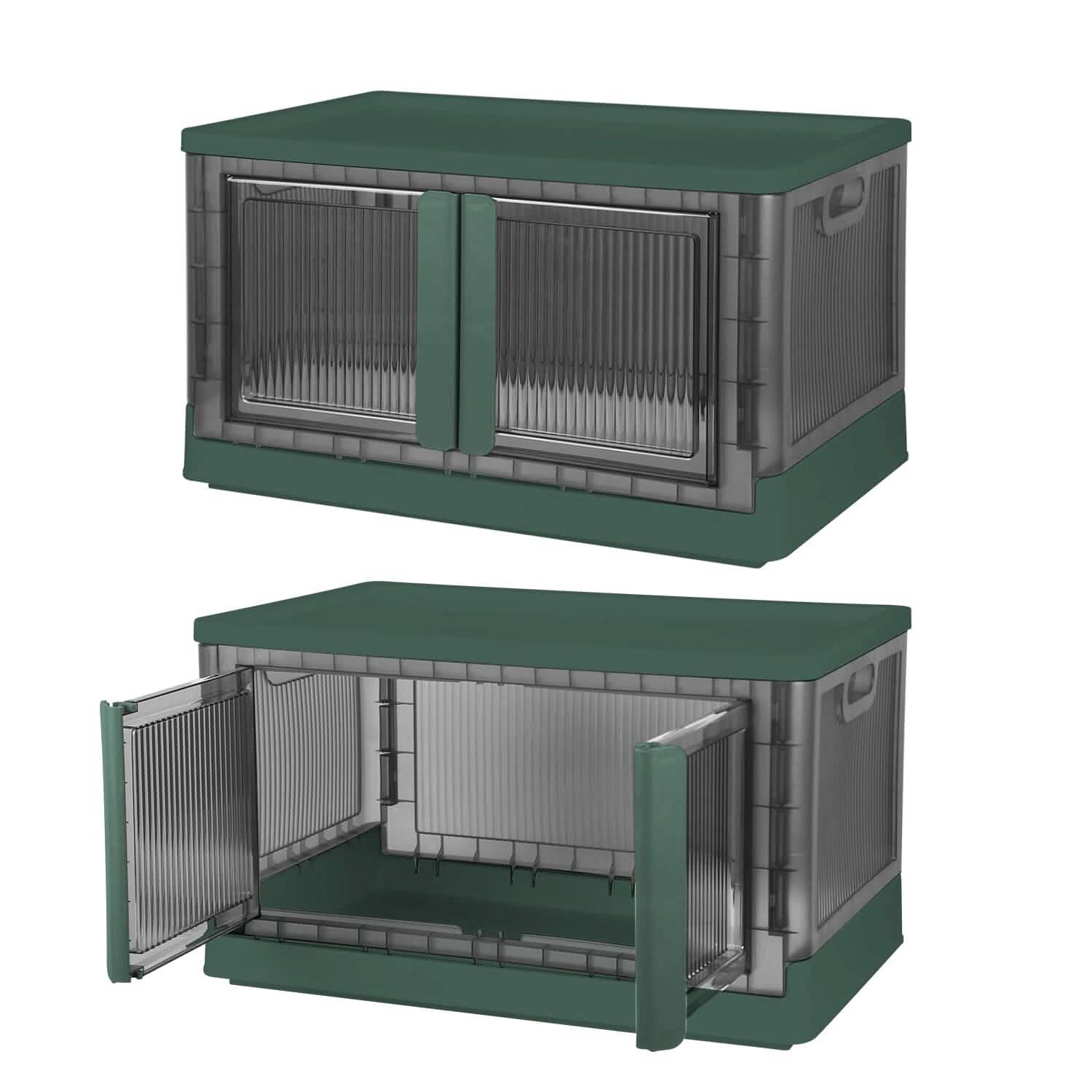 2-Piece: Foldable Stackable Storage Bins with Lid DailySale
