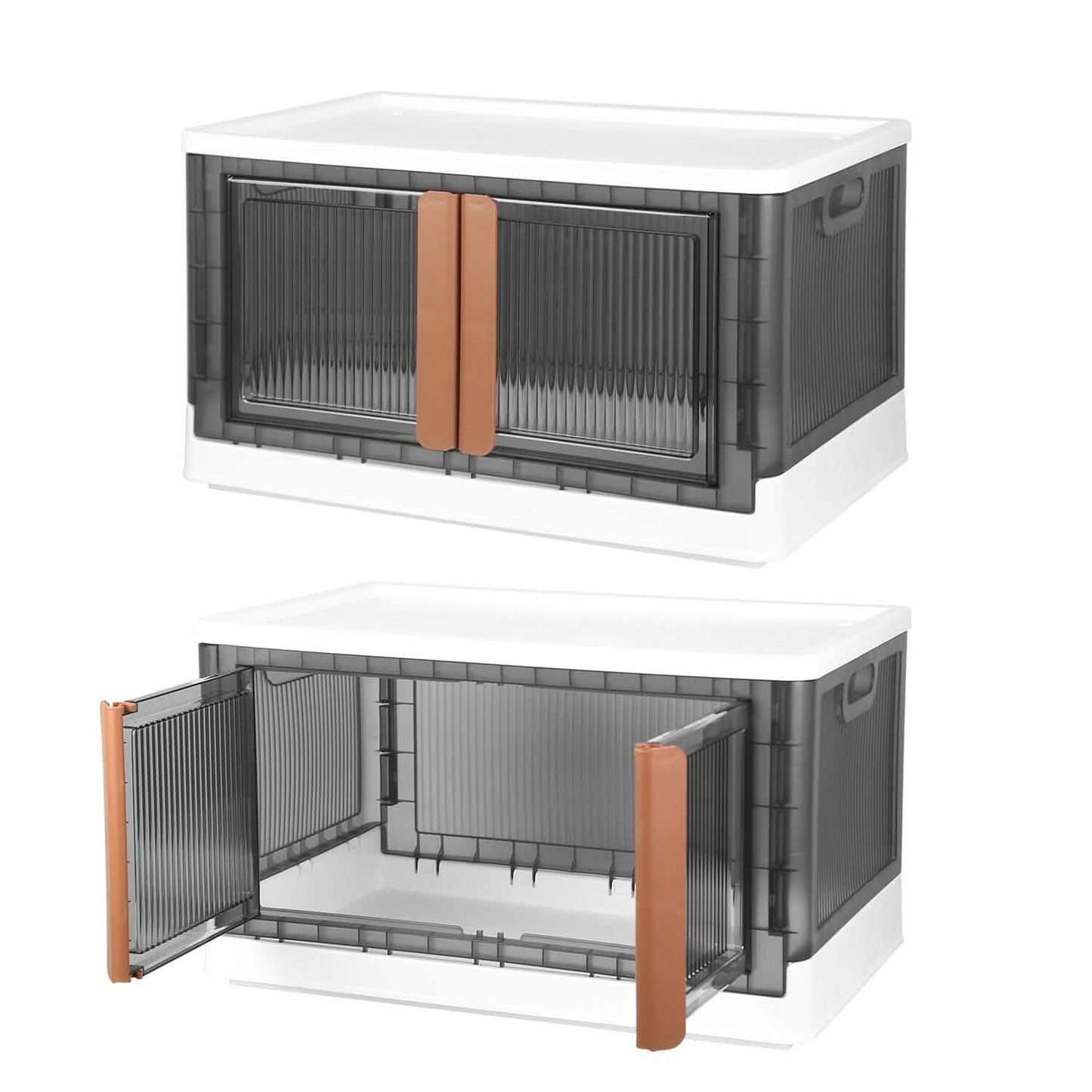 2-Piece: Foldable Stackable Storage Bins with Lid DailySale