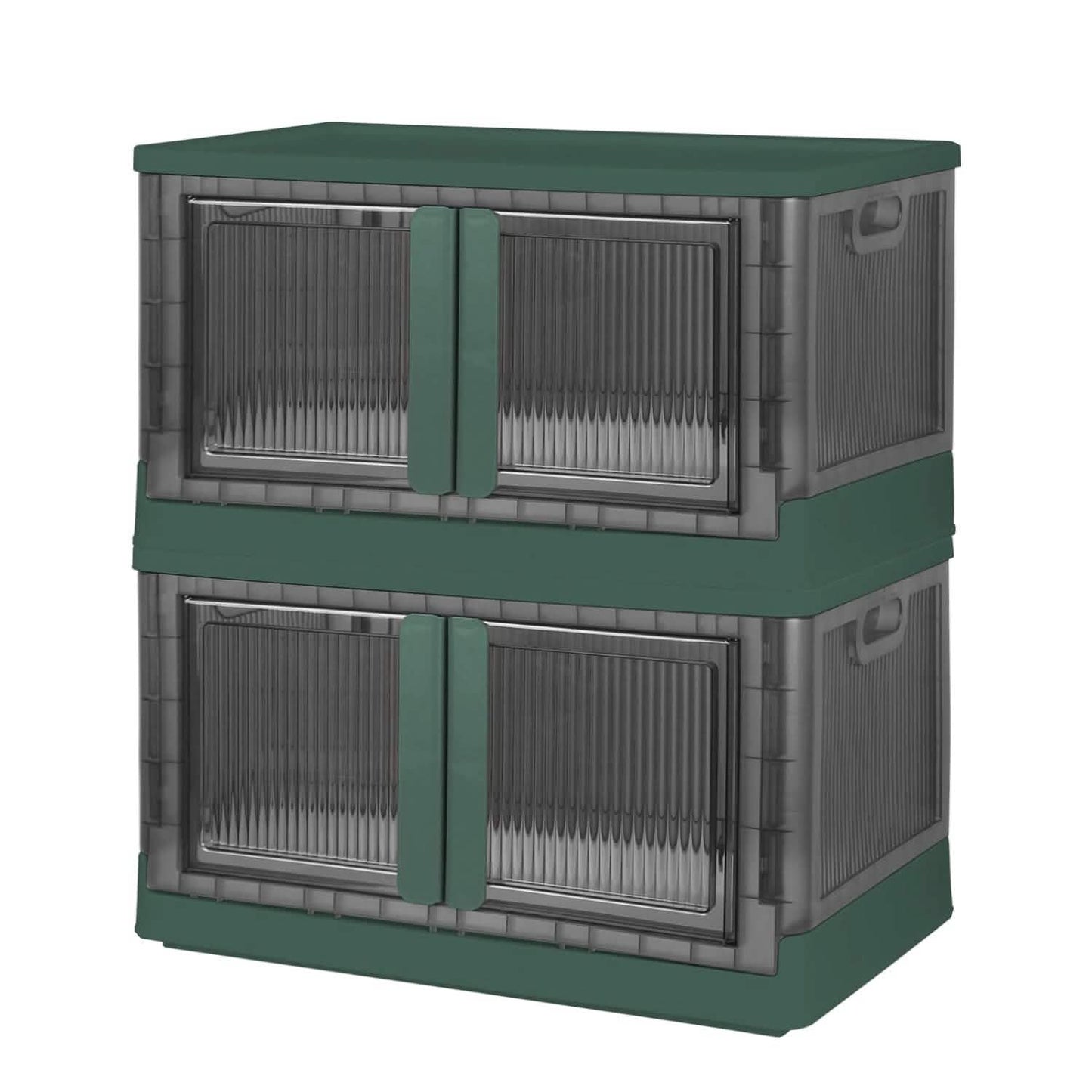2-Piece: Foldable Stackable Storage Bins with Lid DailySale