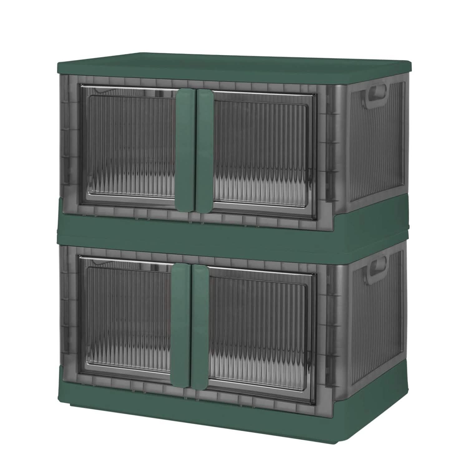 2-Piece: Foldable Stackable Storage Bins with Lid DailySale
