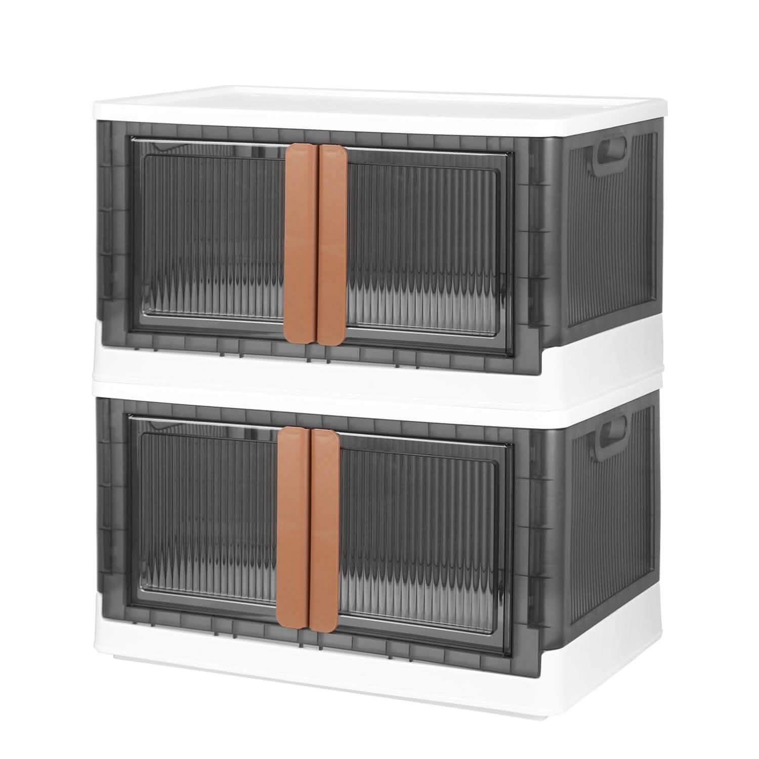 2-Piece: Foldable Stackable Storage Bins with Lid DailySale