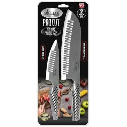 2-Piece: Gotham Steel Pro Cut – The Japanese Style Stainless Steel Super Sharp Knife Set DailySale