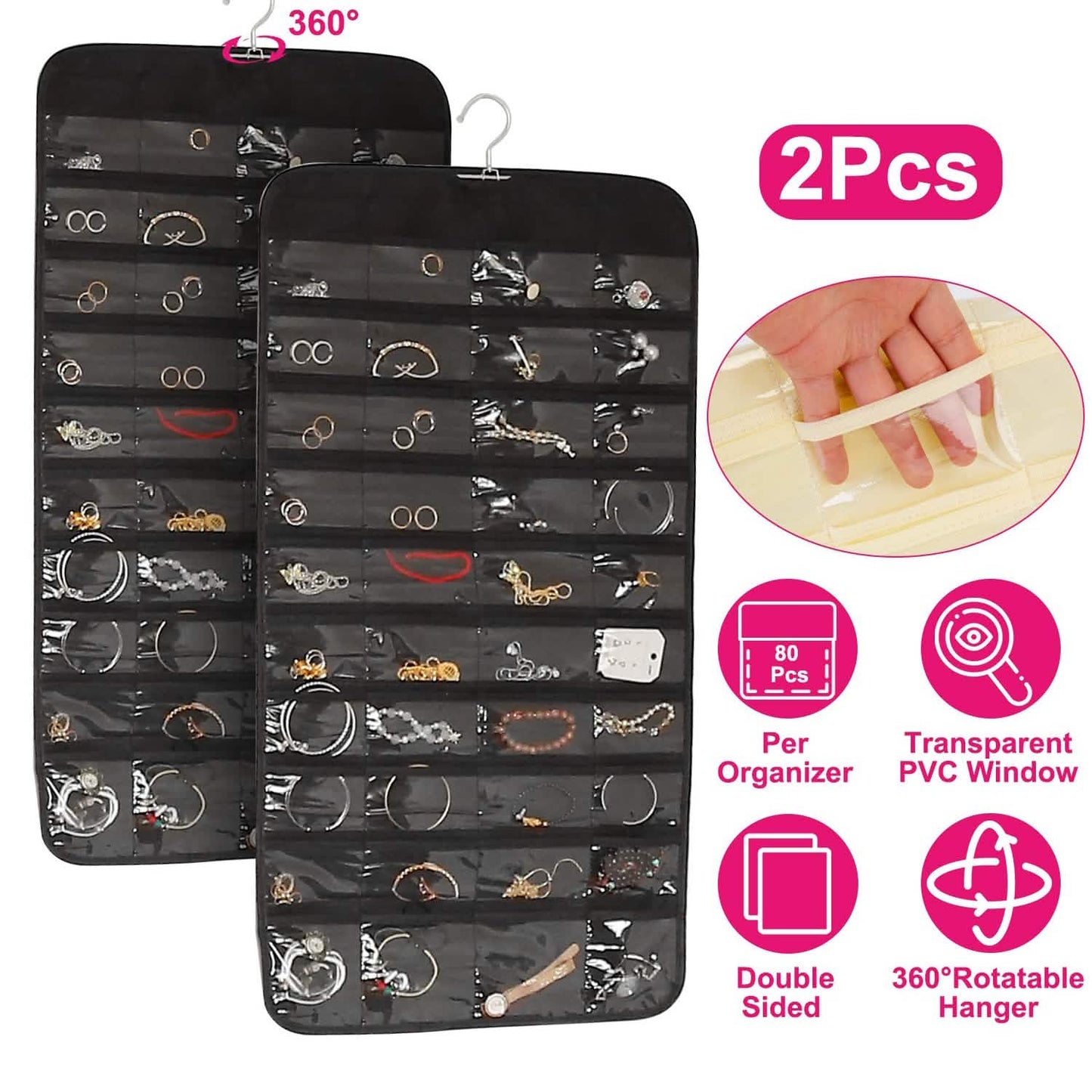 2-Piece: Hanging Jewelry Organizer DailySale