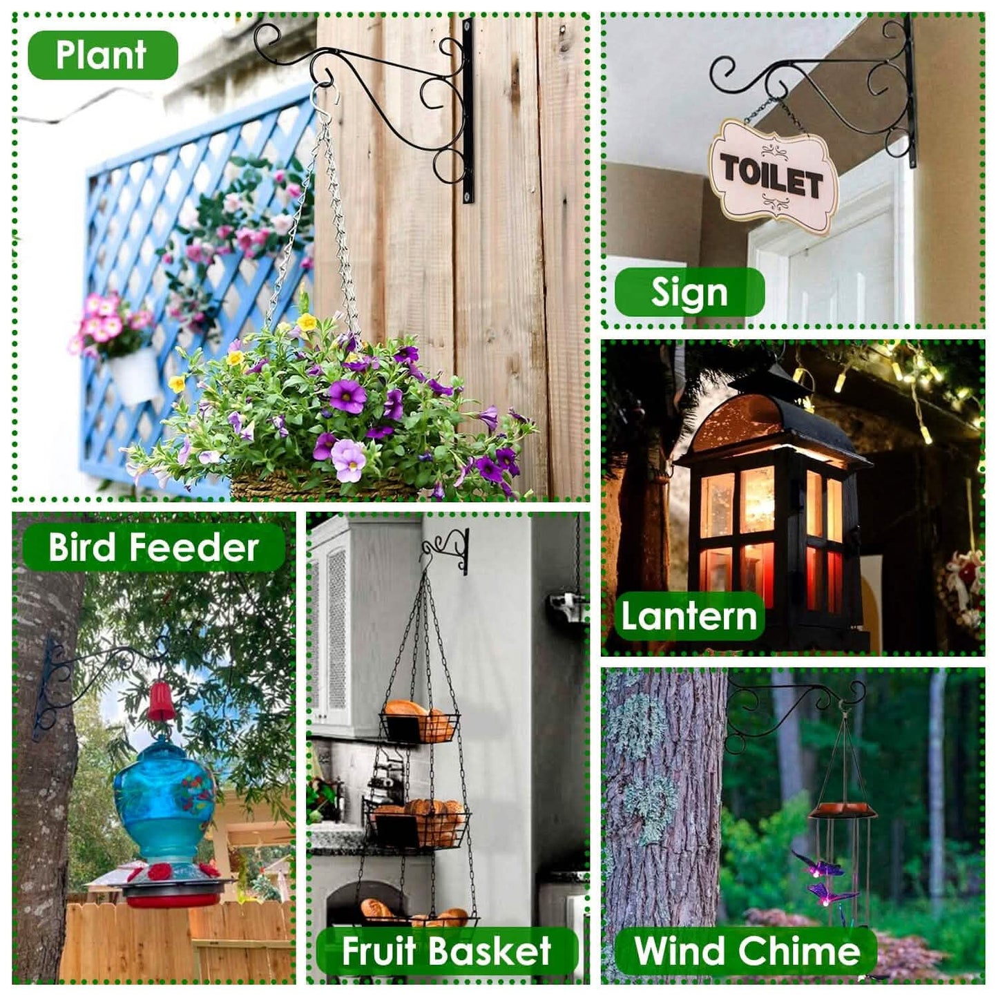 2-Piece: Iron Plant Hanging Bracket Plant Hanger Wall Hooks DailySale