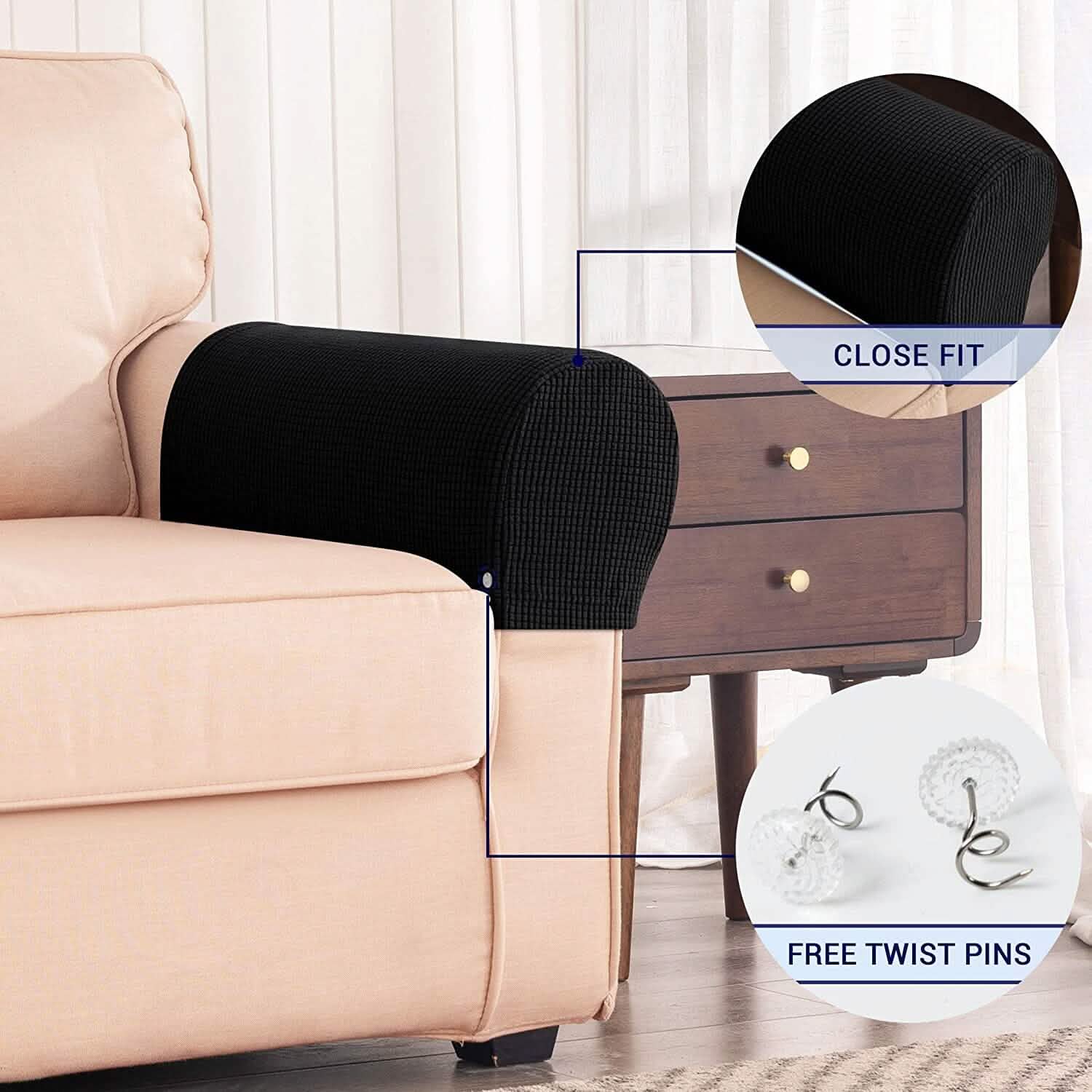 2-Piece: Jacquard Sofa Armrest Slipcover DailySale