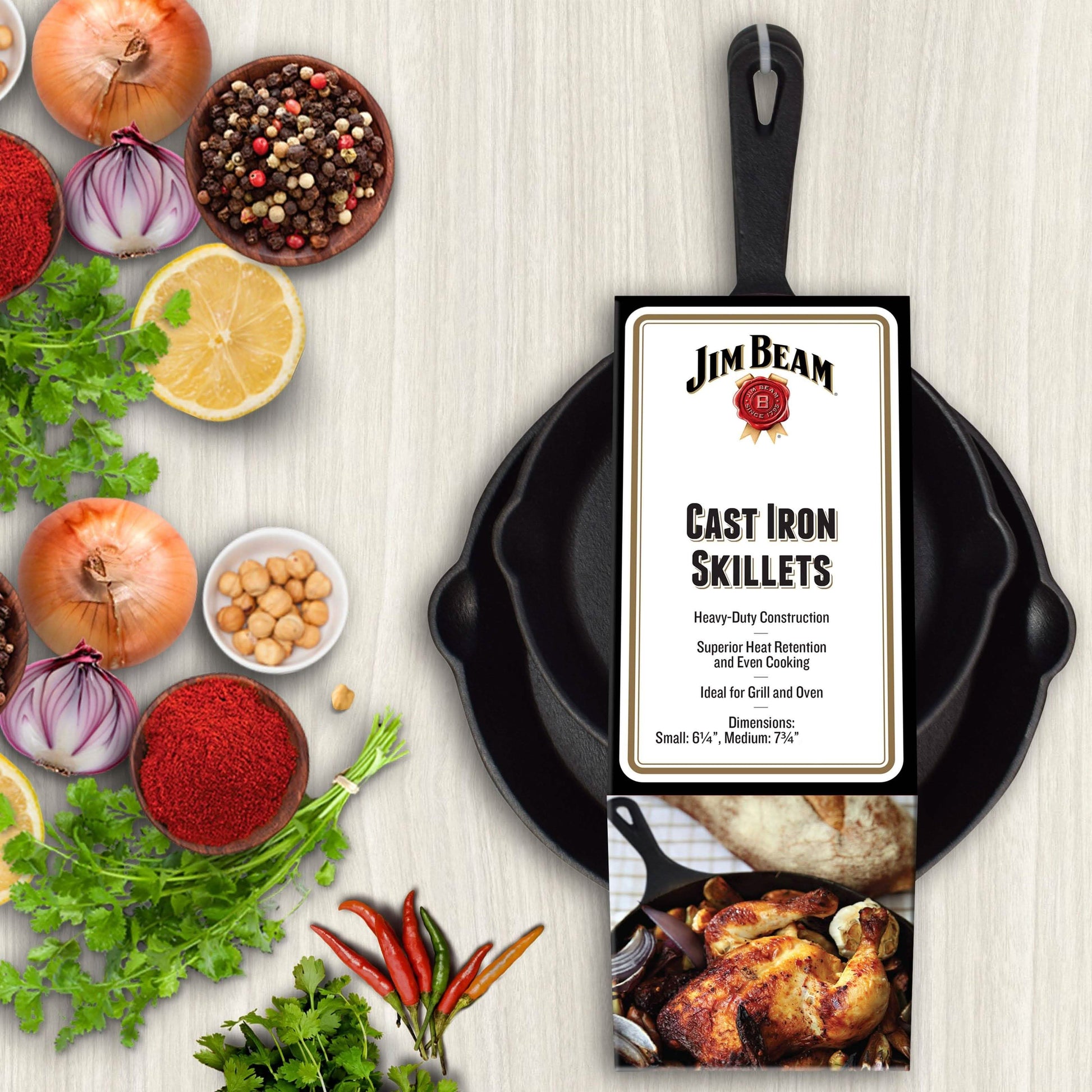 2-Piece: Jim Beam Cast Iron Skillets DailySale