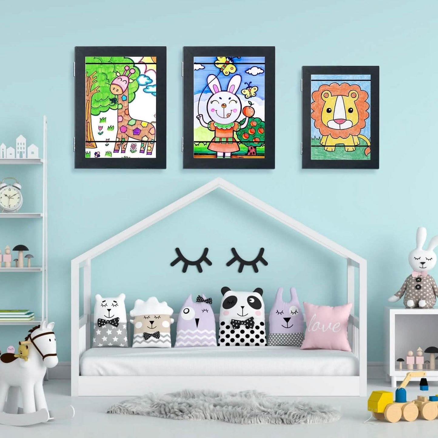 2-Piece: Kids Art Frame Front Opening Wooden Picture Frame DailySale
